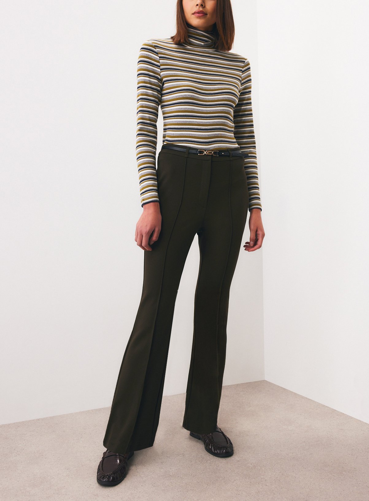 Military Kick Flare Trousers 