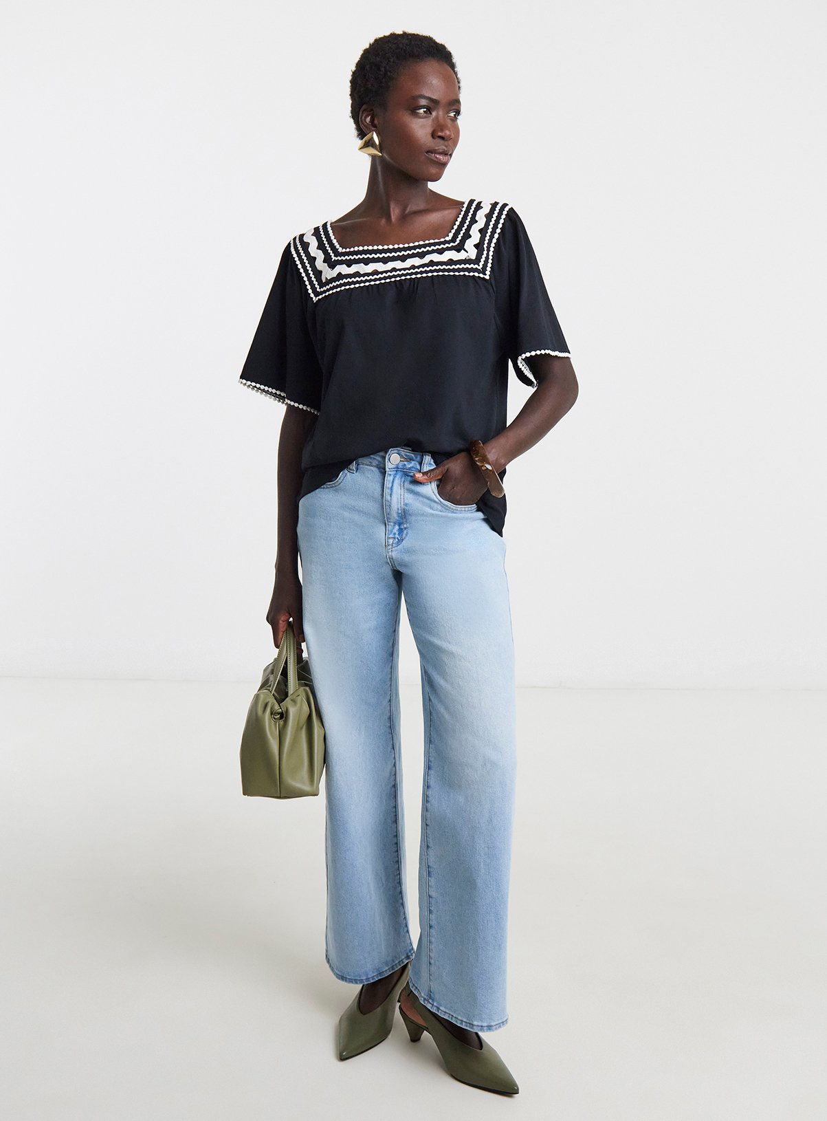 JD WILLIAMS Ric Rac Trim Swing Top 