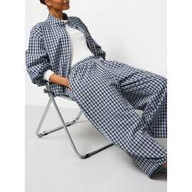 Checked Barrel Trousers