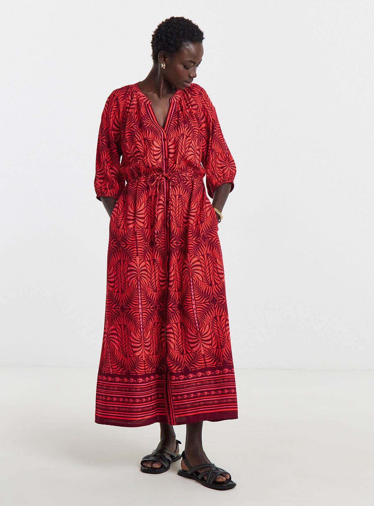 JD WILLIAMS Border Print Maxi Dress 