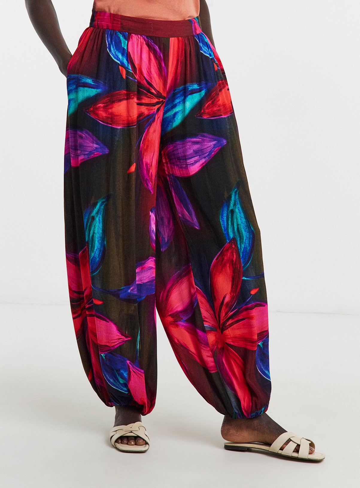 JD WILLIAMS Viscose Crinkle Balloon Trouser 