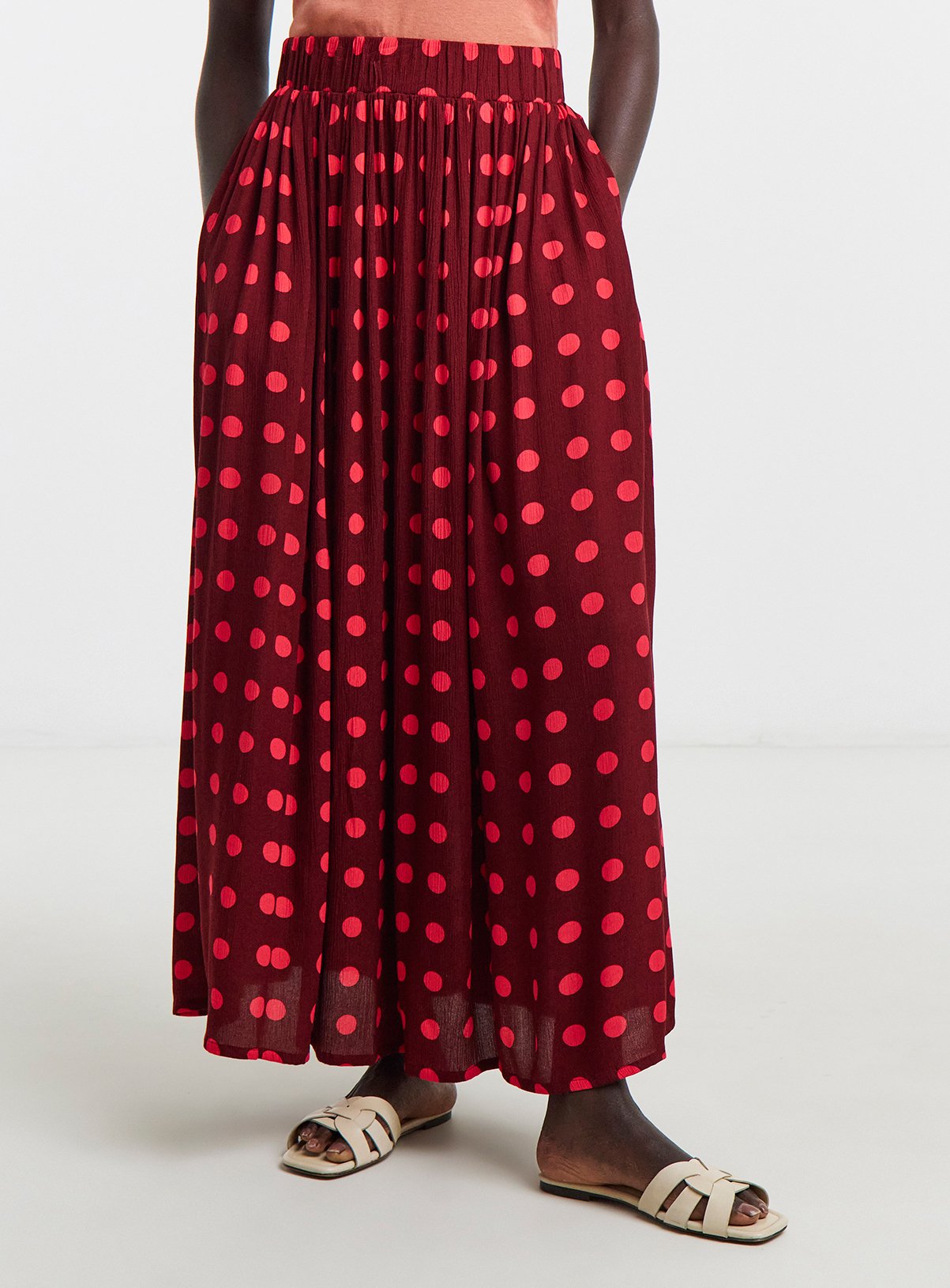 JD WILLIAMS Printed Crinkle Maxi Skirt 