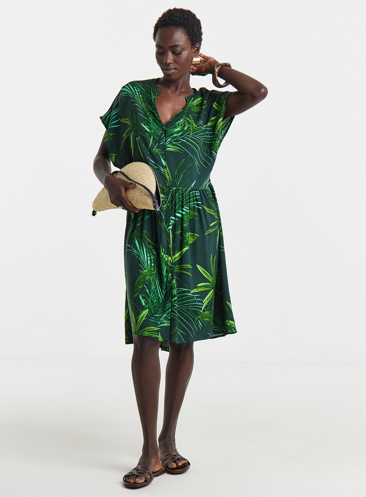 JD WILLIAMS Short Button Through Smock Dress 