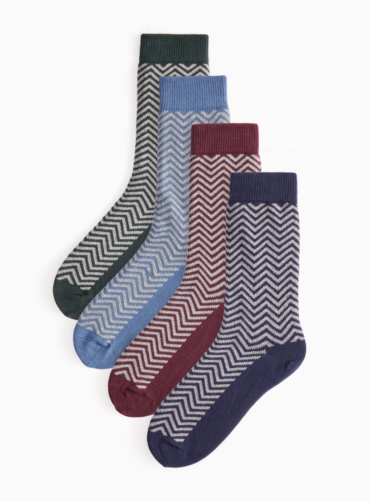 Chunky Herringbone Ankle Socks 4 Pack 