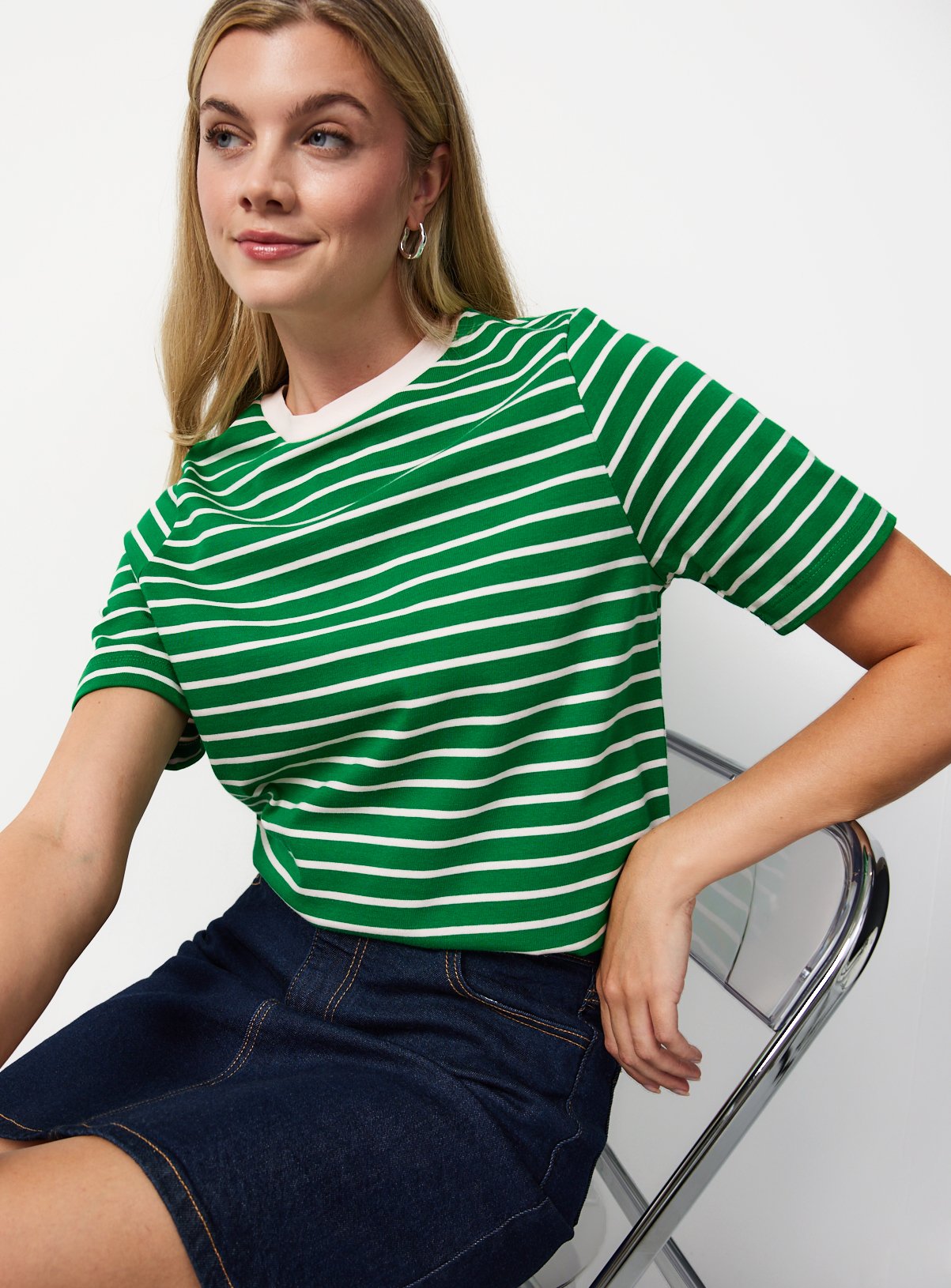 Stripe Print Regular Fit T-Shirt 