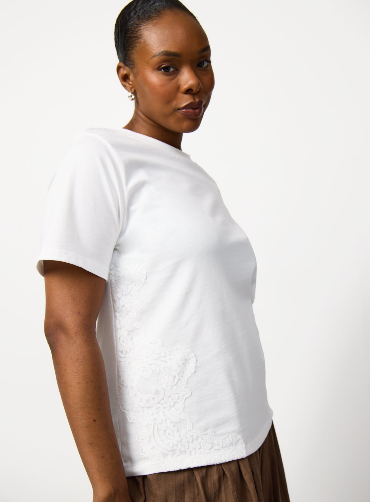 Lace Panel T-Shirt 
