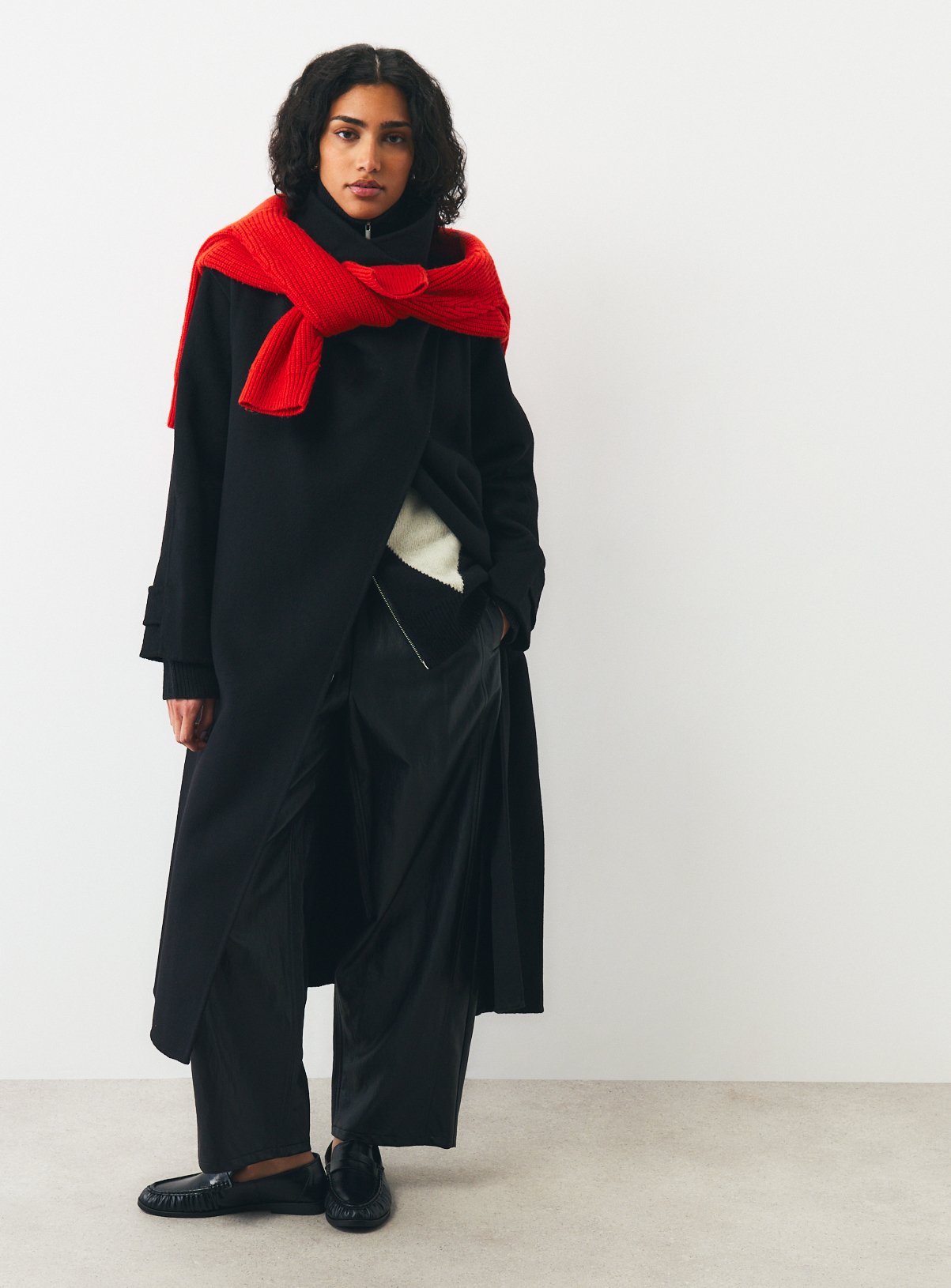 Wool Blend Double Faced Coat 