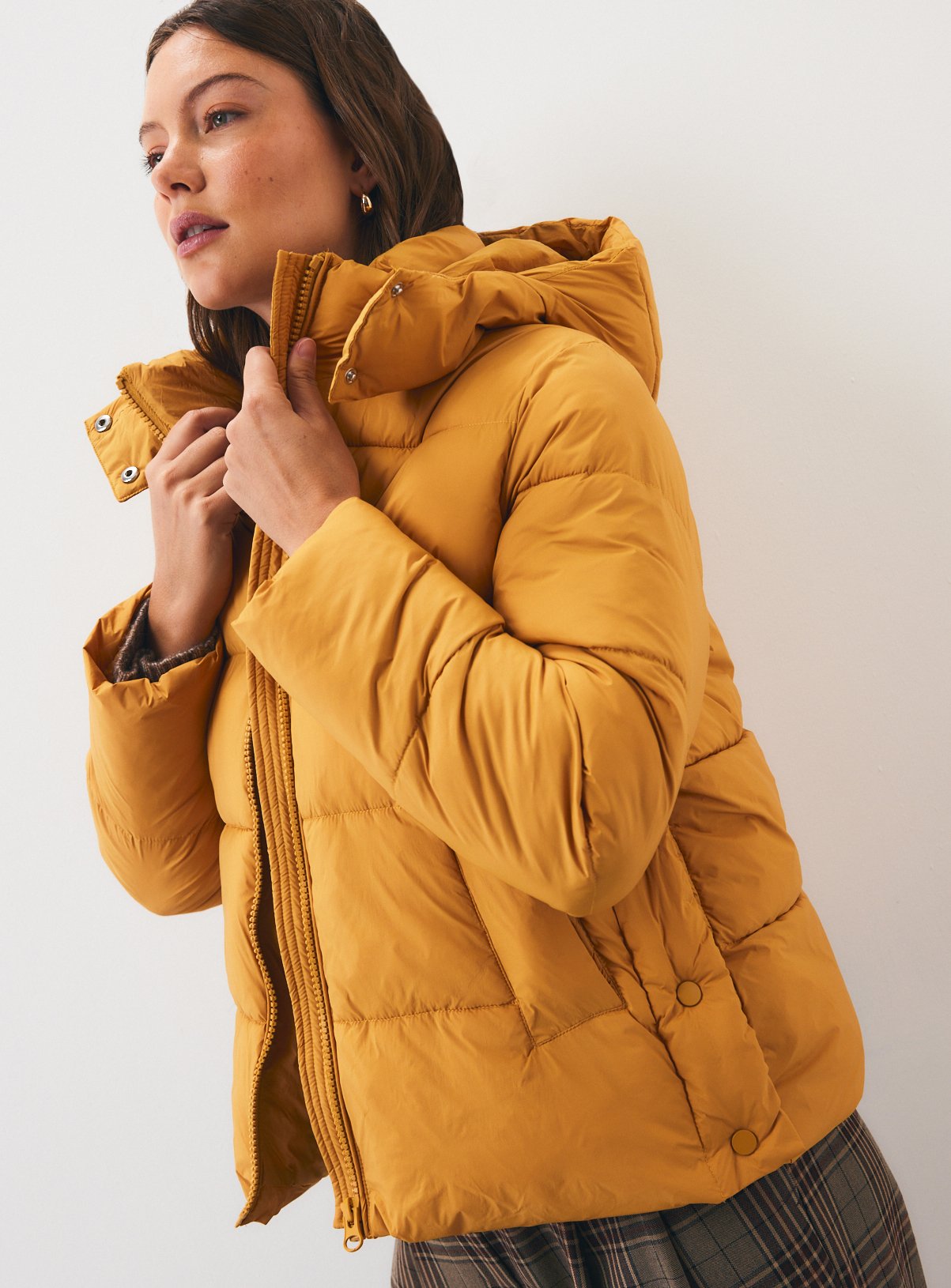 Yellow Side Popper Padded Jacket XL