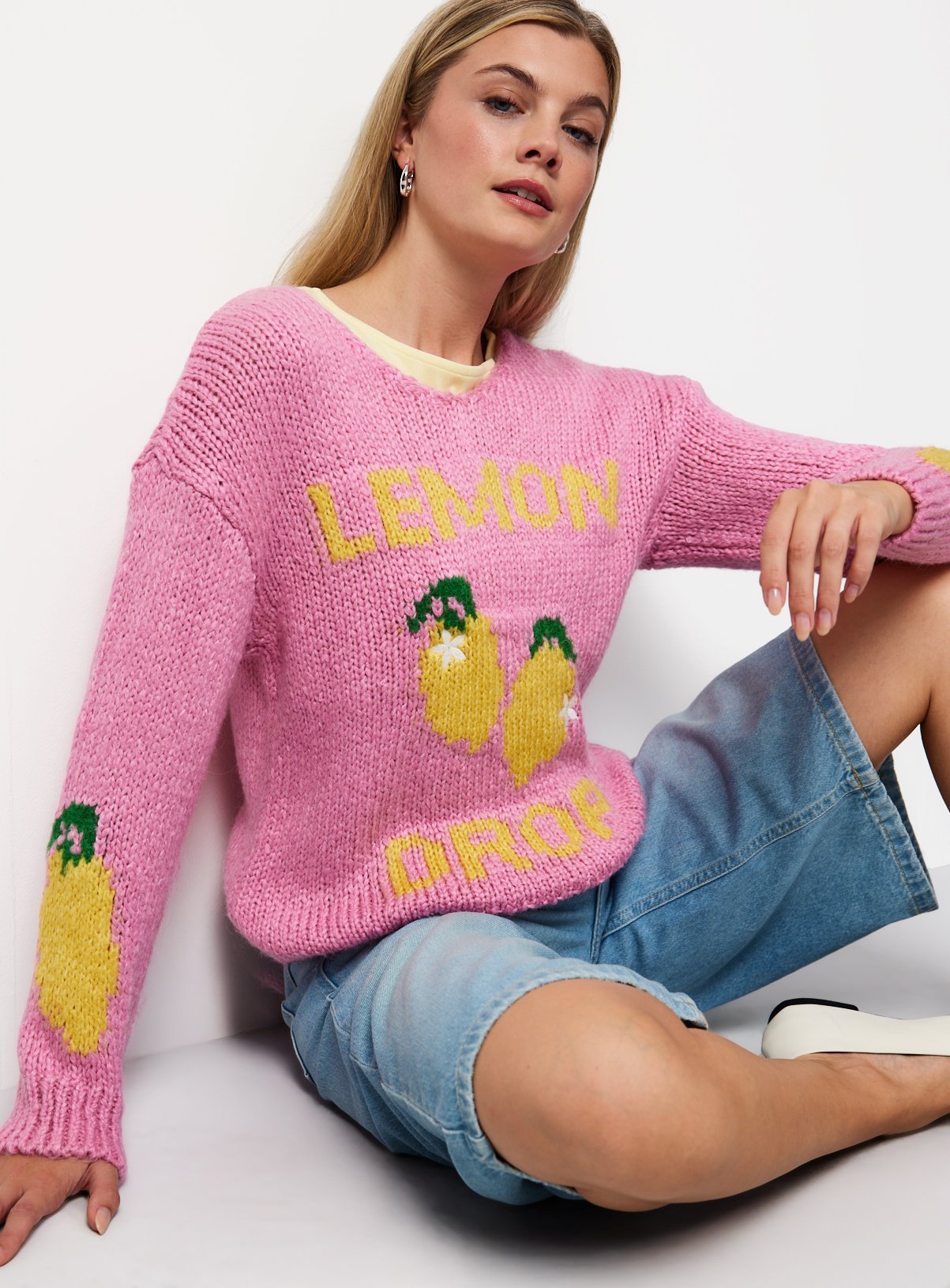 Pink Lemon Drop Knitted Jumper 