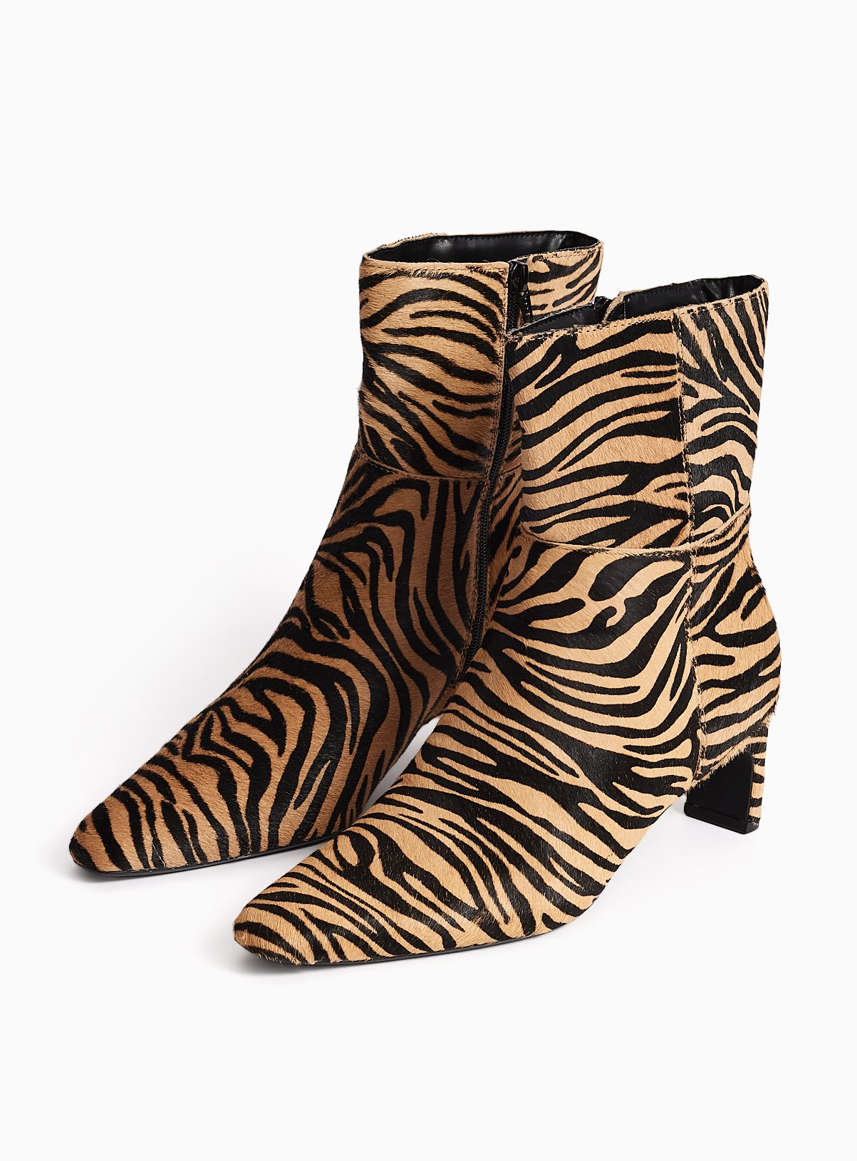 Zebra Pony Blade Heel Boots 