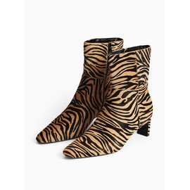 Zebra Pony Blade Heel Boots