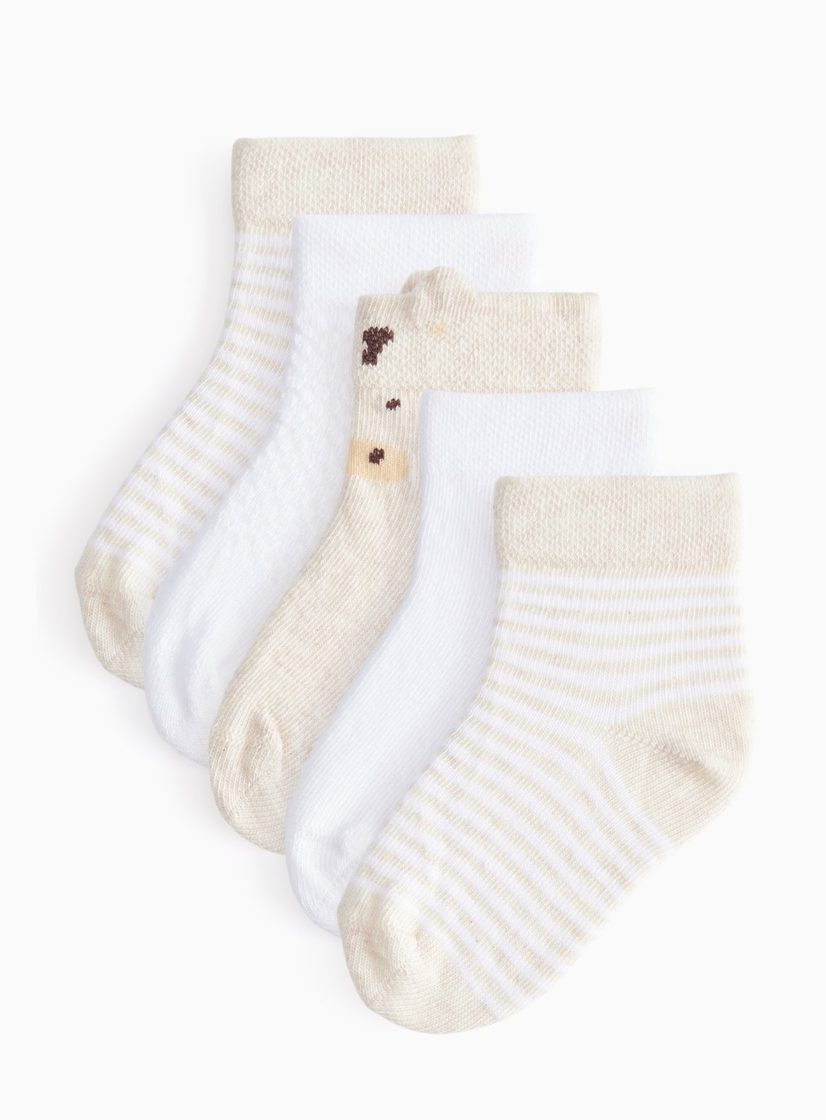 Cream Giraffe Socks 5 Pack 