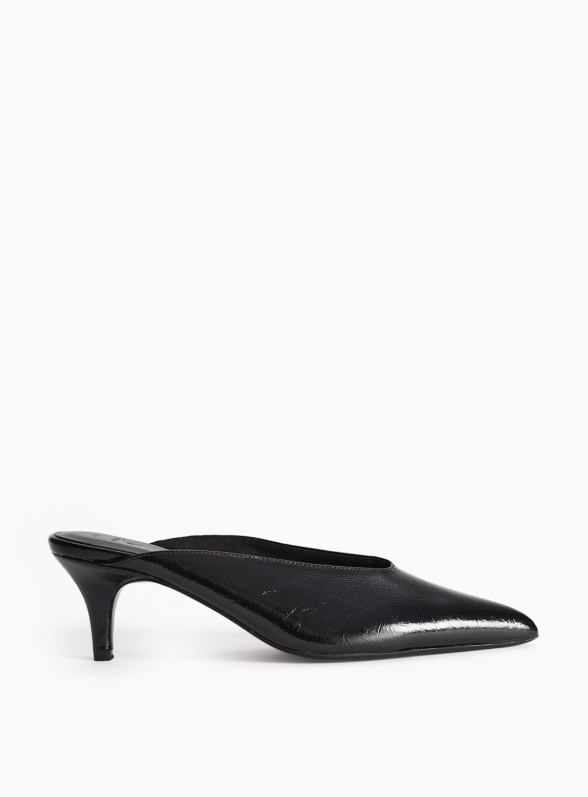 Black Crackle Party Mules 