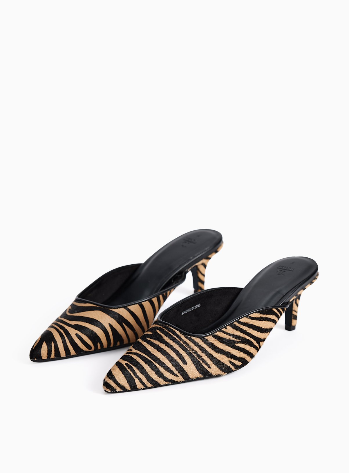 Zebra Pony Heeled Mules 
