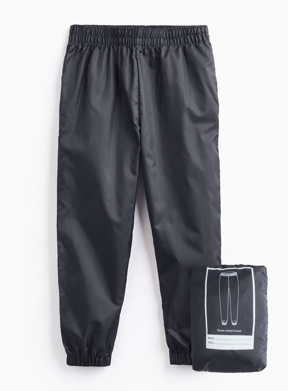 Unisex Black Shower Resistant Trousers 12 years