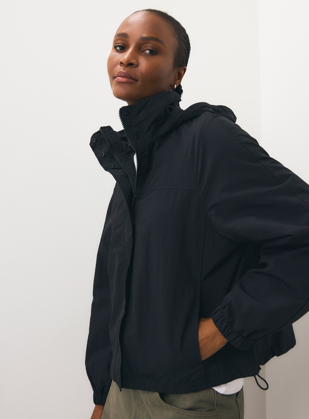 Black Lightweight Windbreaker Jacket 