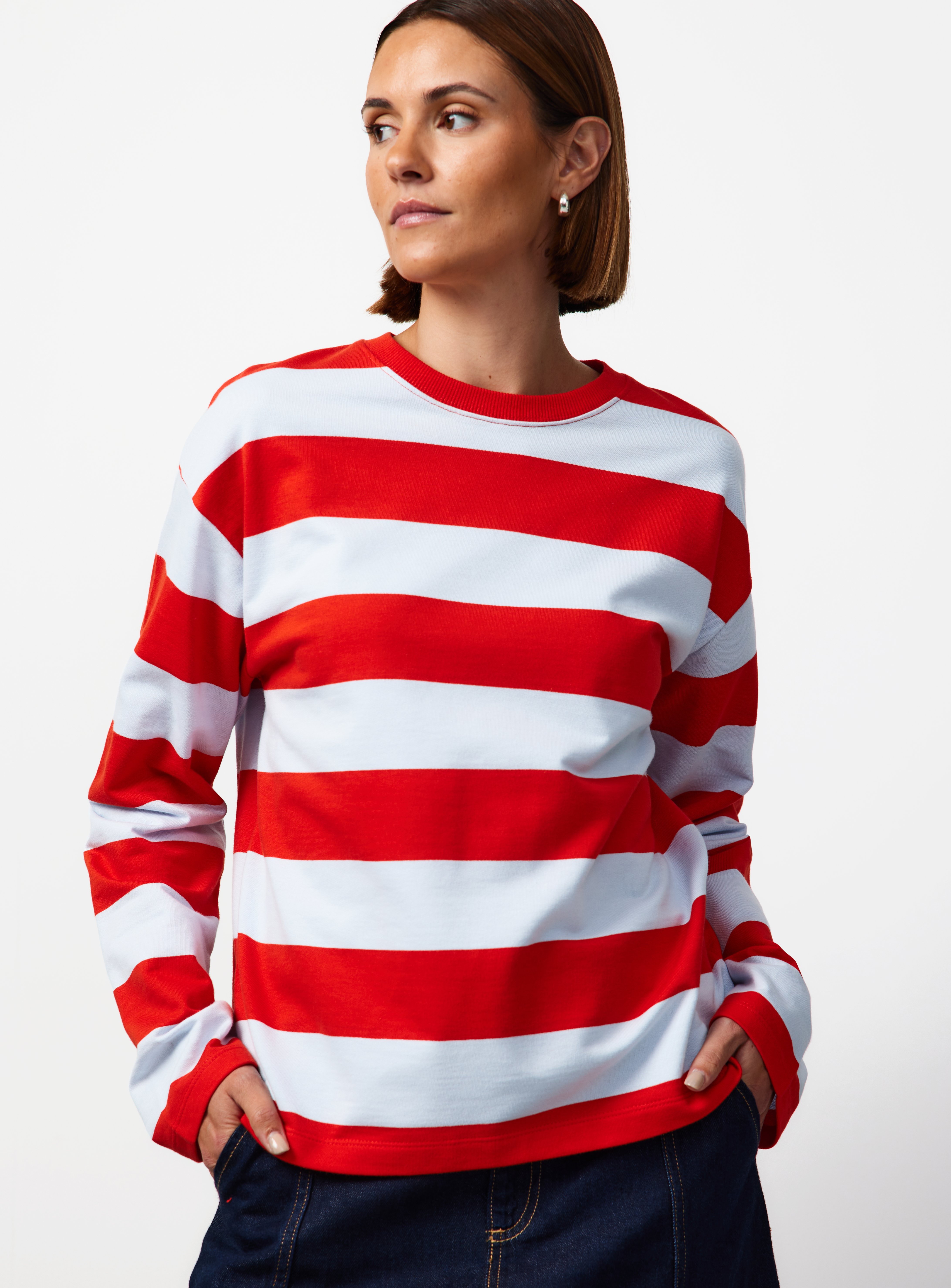 Stripe Relaxed Fit Sweatshirt 