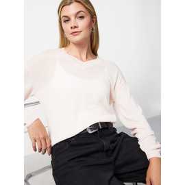 Sheer V-Neck Knitted Jumper