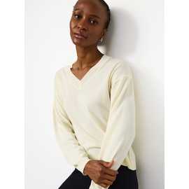 Sheer V-Neck Knitted Jumper