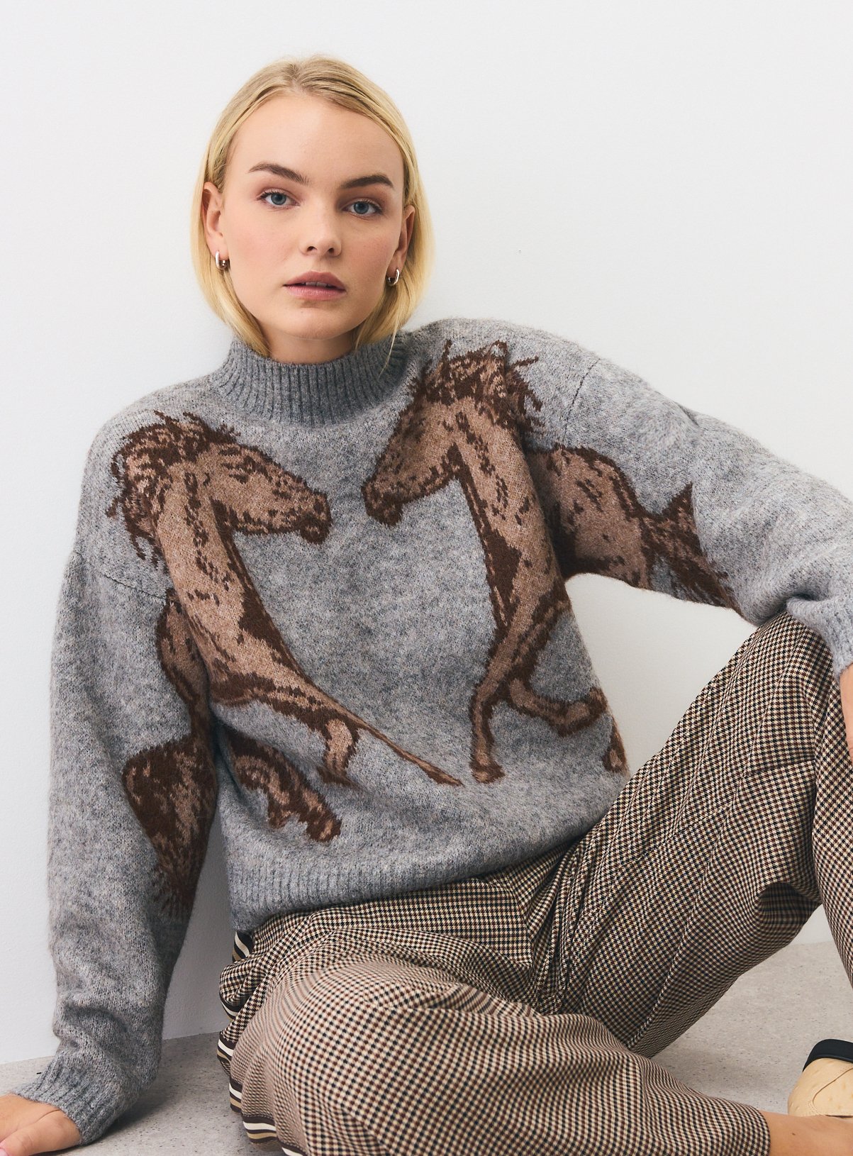 Grey Alberto Horse Jumper XL