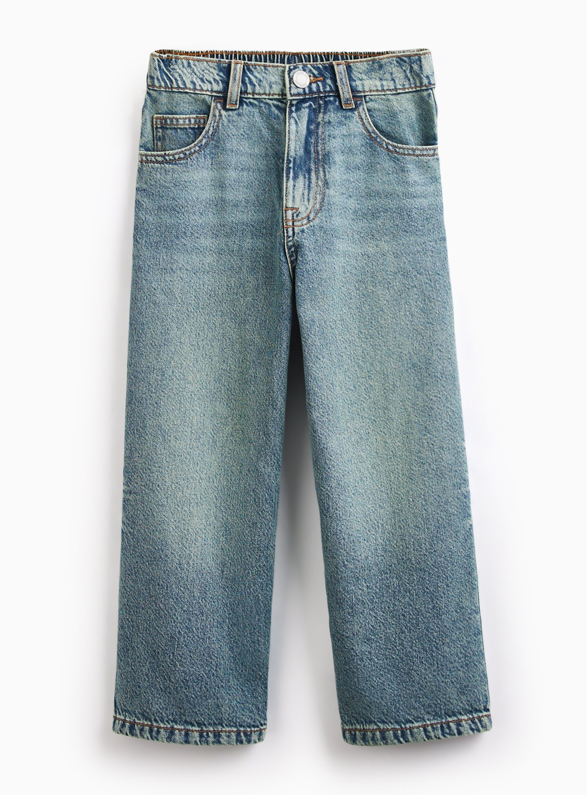 Green Tint Wide Leg Jeans 