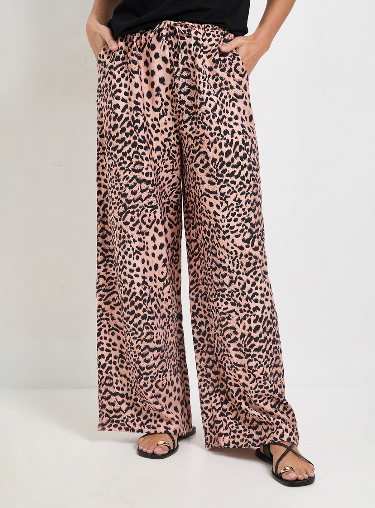 WALLIS Leopard Print Drawstring Trousers 