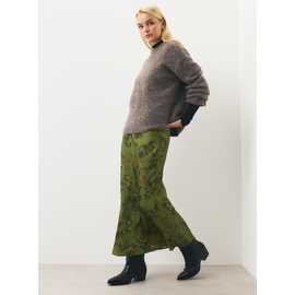 Green Floral Slip Skirt