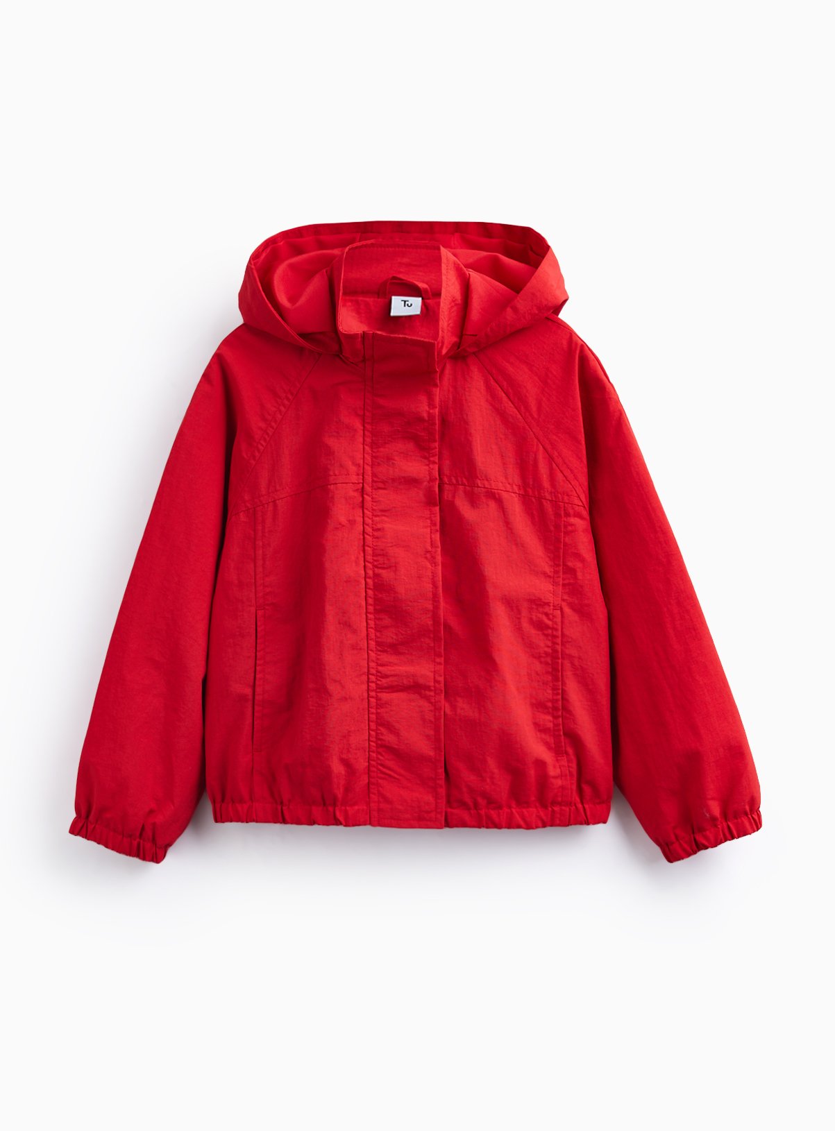 Red Hooded Windbreaker Jacket 
