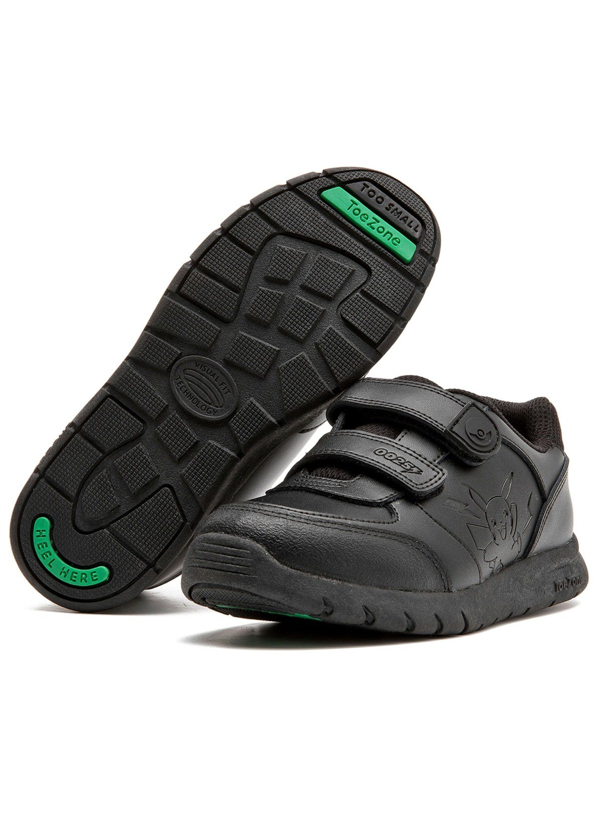 TOEZONE Pokemon Character Black Rip Tape School Shoes 