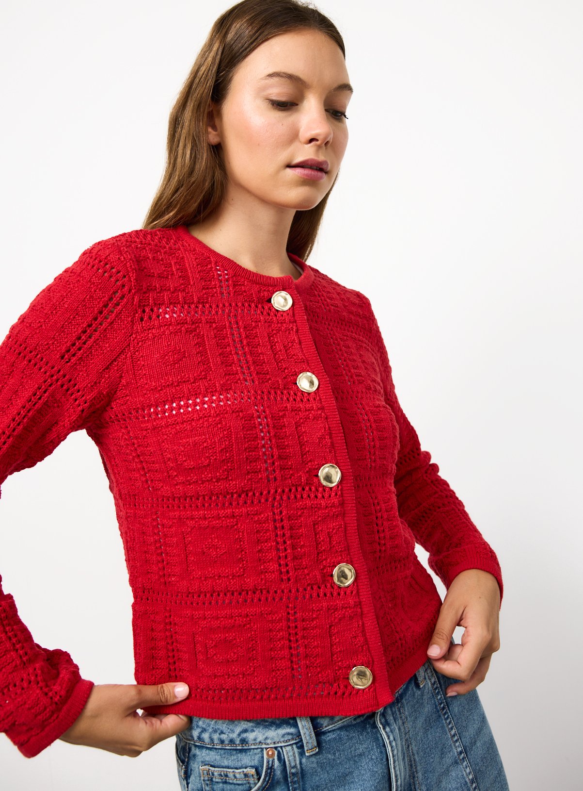Patchwork Knitted Cardigan 