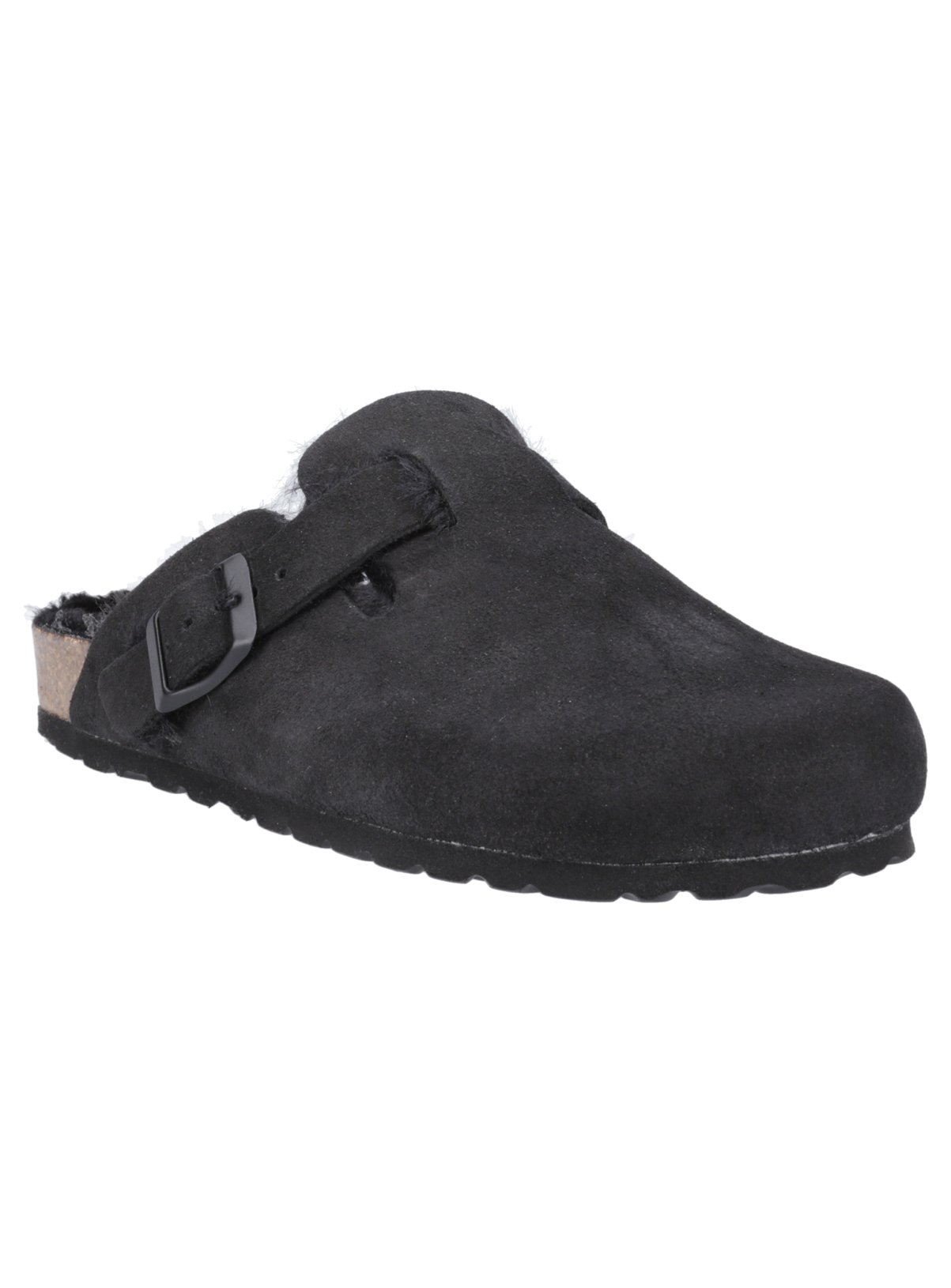 HUSH PUPPIES Jade Suede Mule Slippers Black 