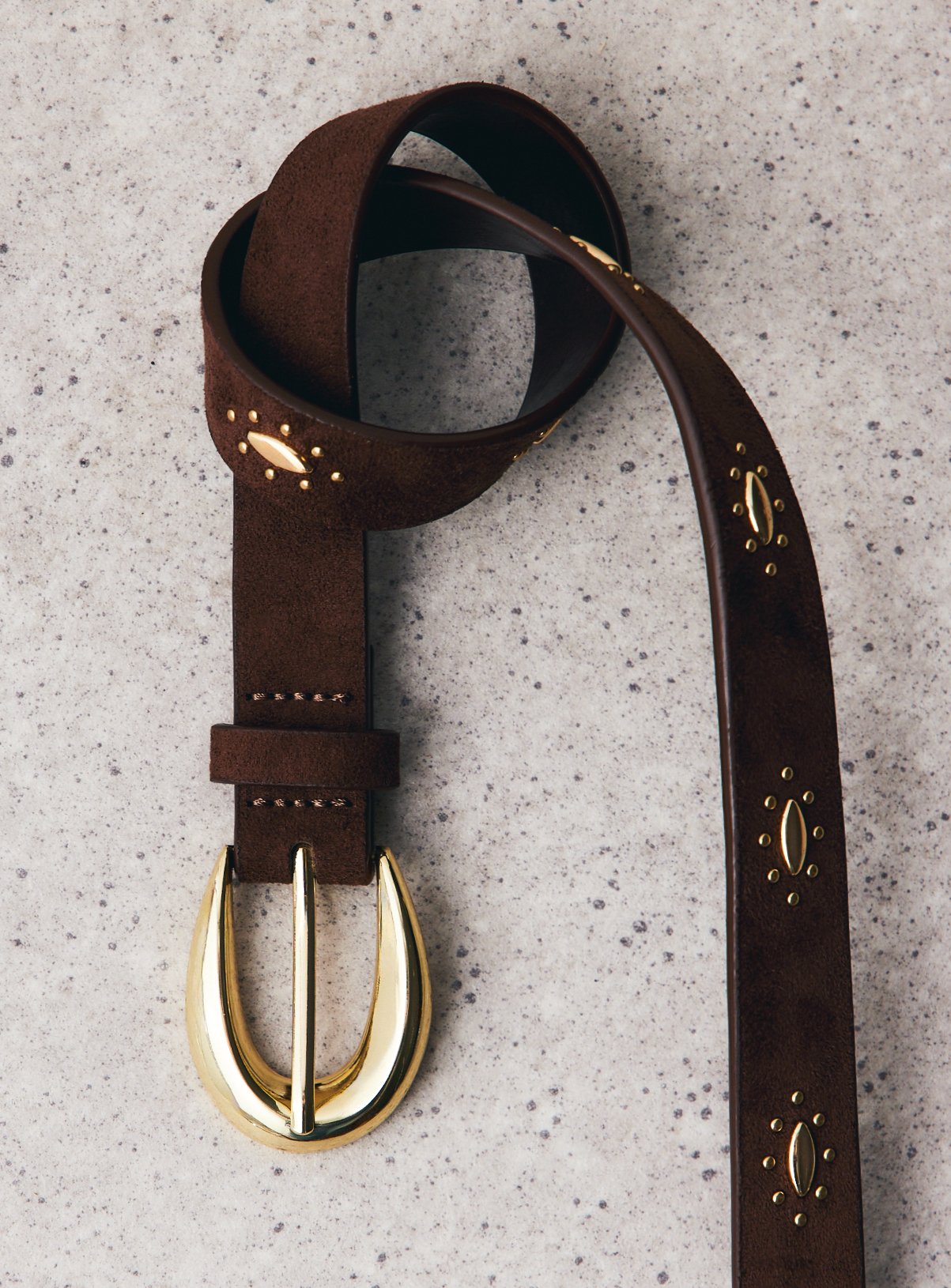 Chocolate Brown Faux Suede Western Studded Belt XL