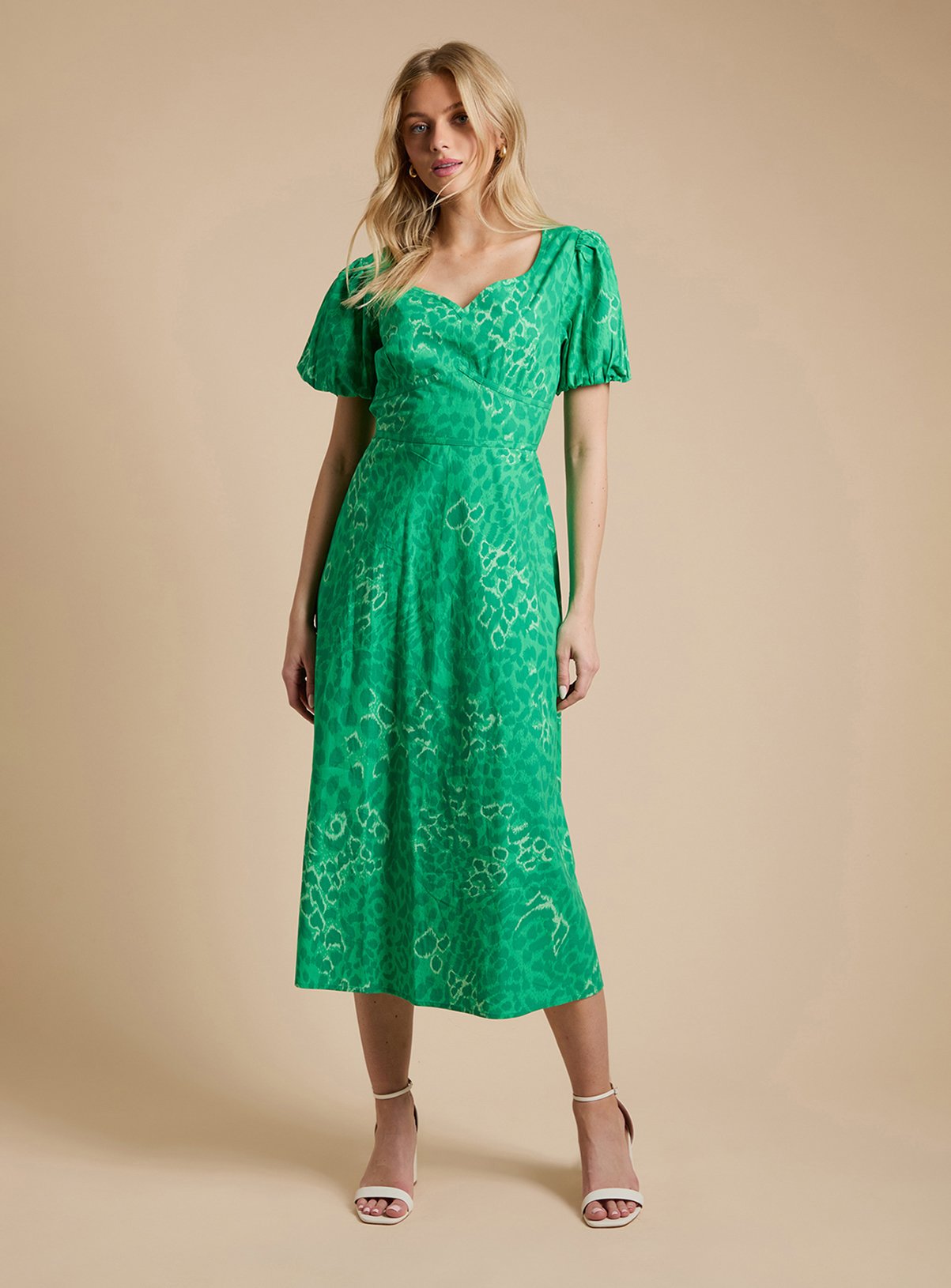 DOROTHY PERKINS Sweetheart Neck Printed Poplin Dress 12
