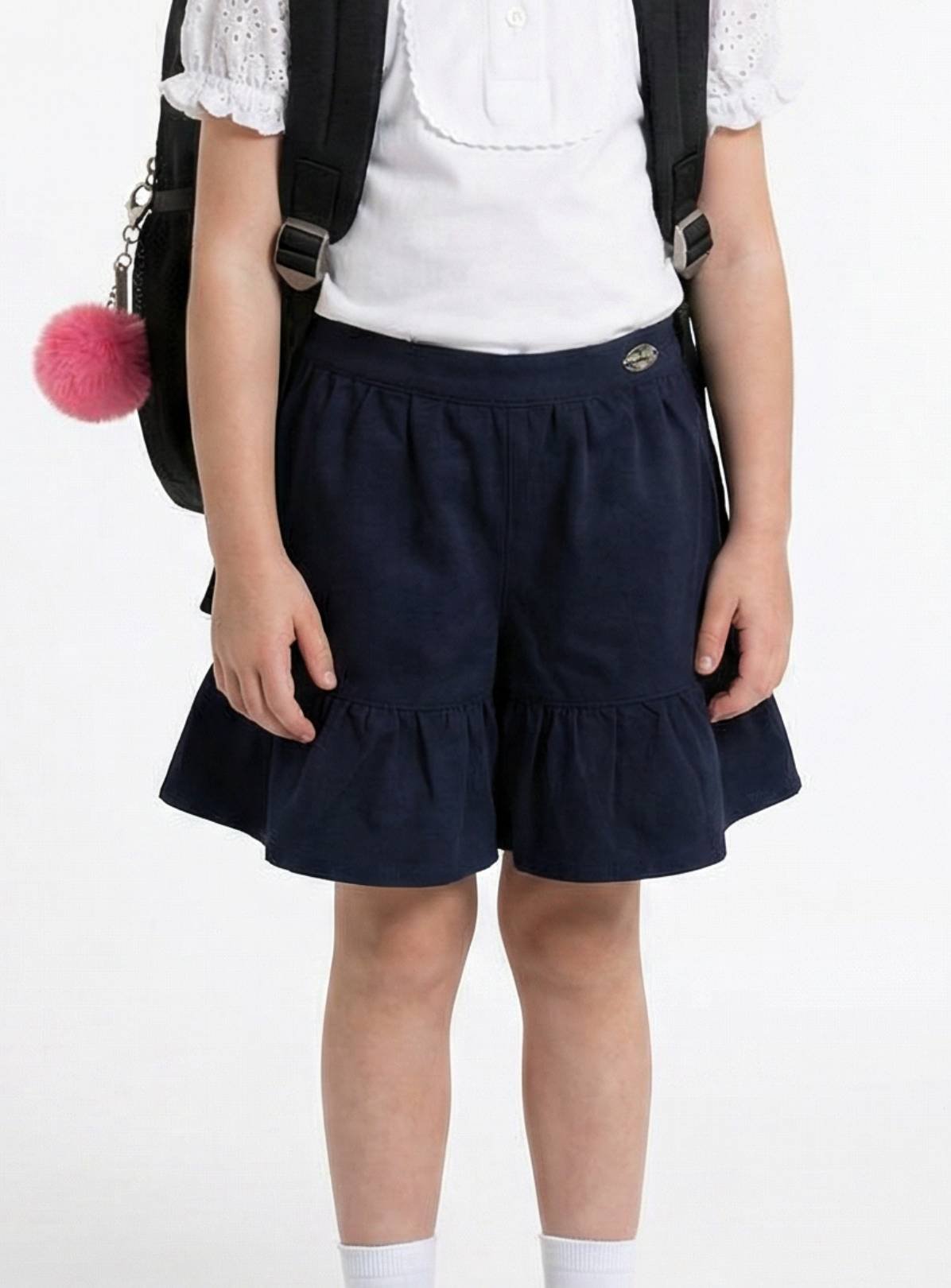 LELLI KELLY Bambi Bow Detail Flared Culotte Shorts Navy 