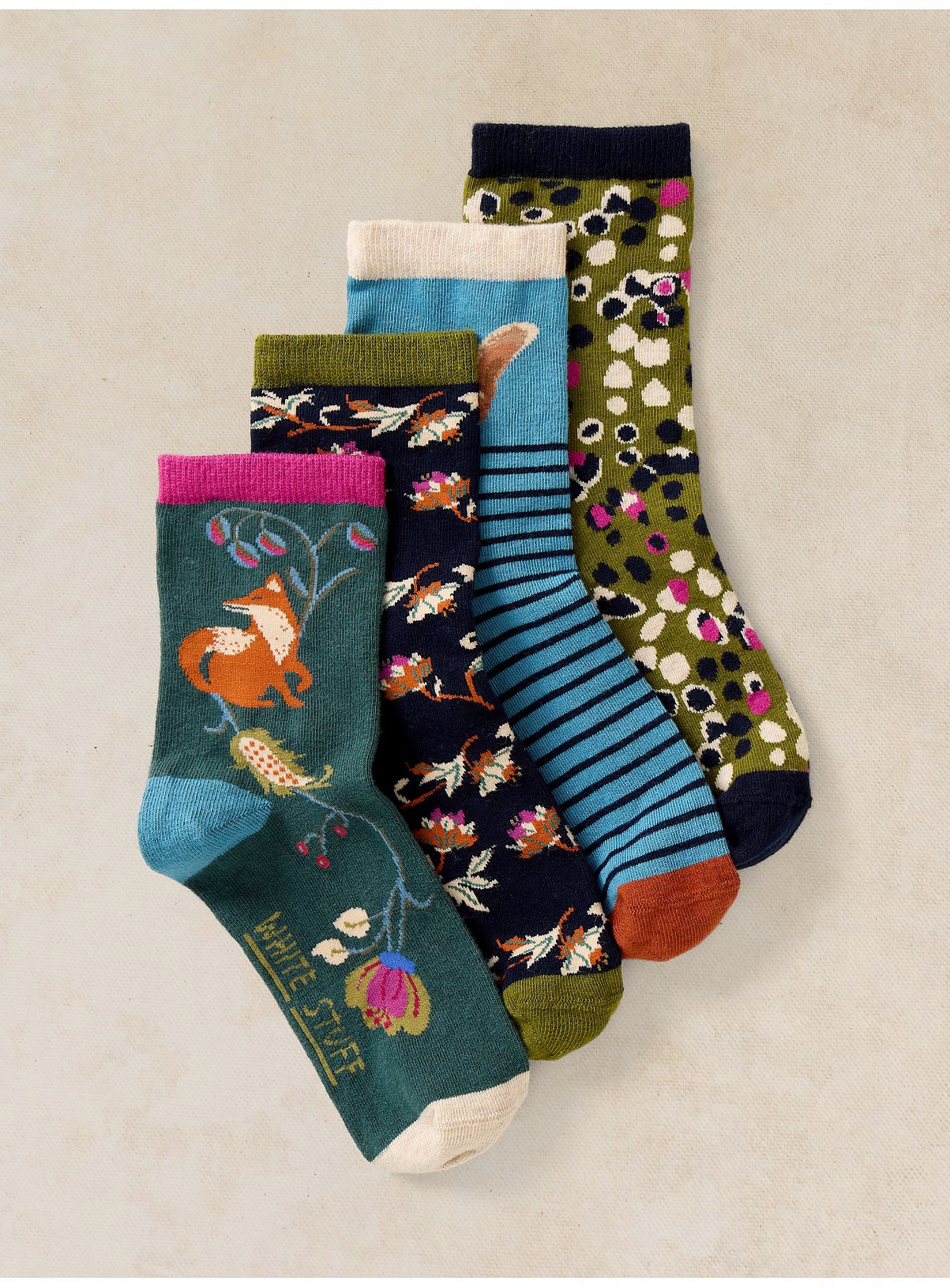 WHITE STUFF 4 Pack Garden Animal Socks 