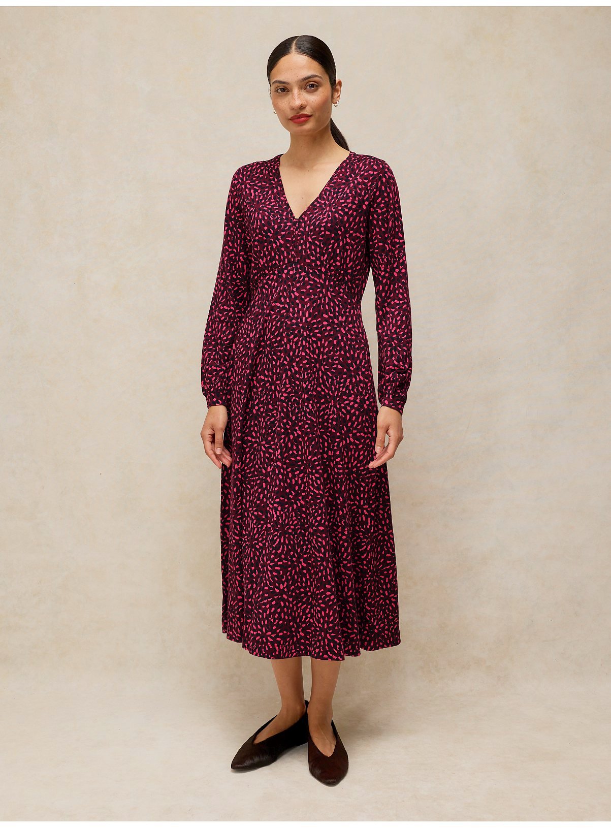 WHITE STUFF Megan Jersey Dress Pink Print 