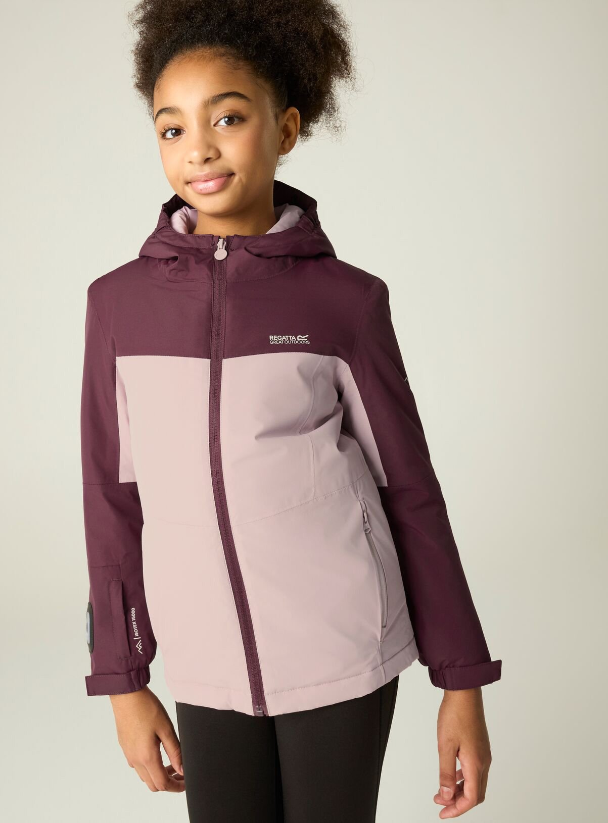 REGATTA Beamz Unisex Waterproof Jacket With Sleeve Torch Lilac 