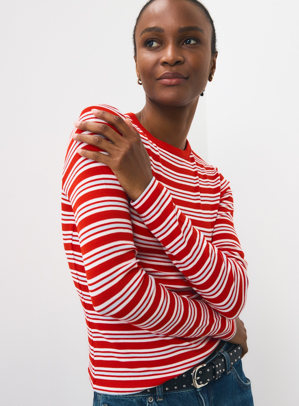 Stripe 2 in 1 Long Sleeve Top 