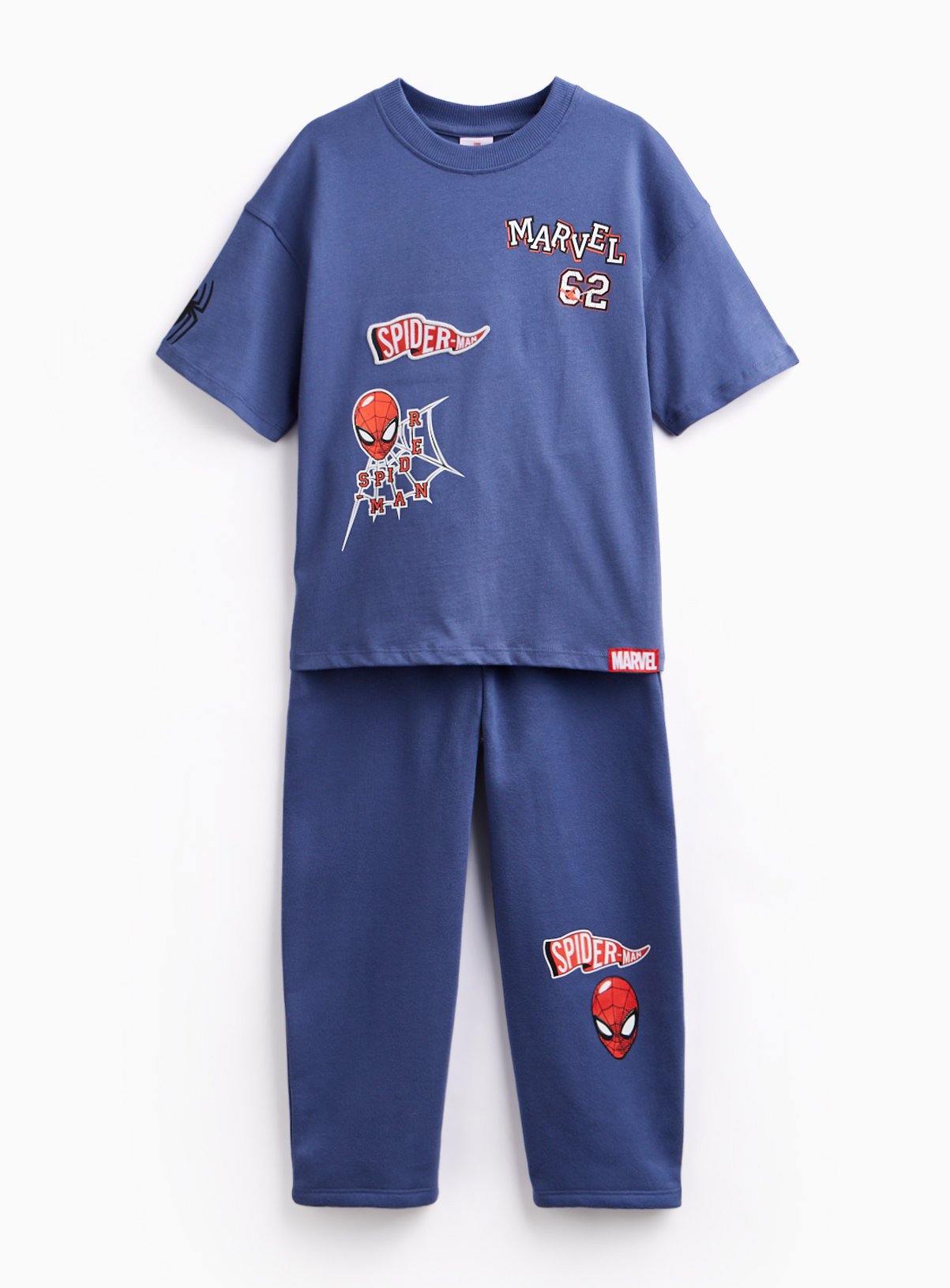Blue Spider-Man Retro Graphic Pyjama 2-Piece Set 