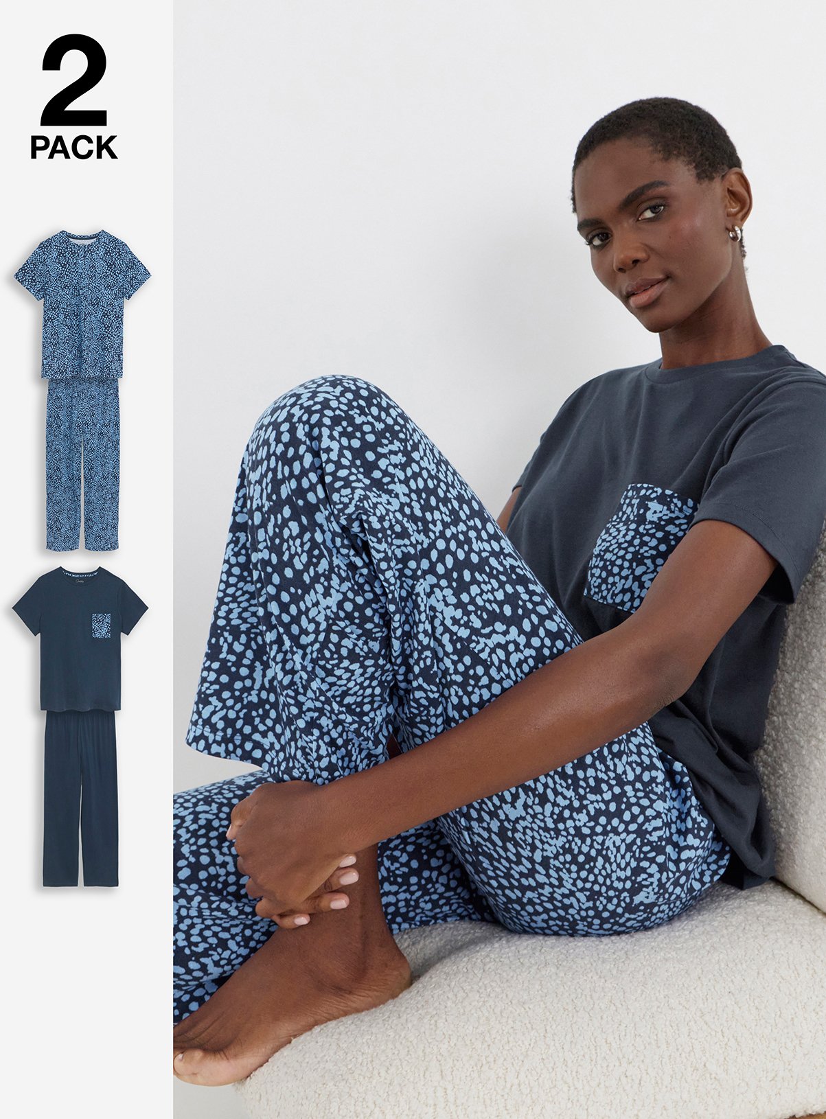 SIMPLY BE Value 2 Pack Animal Pyjamas 