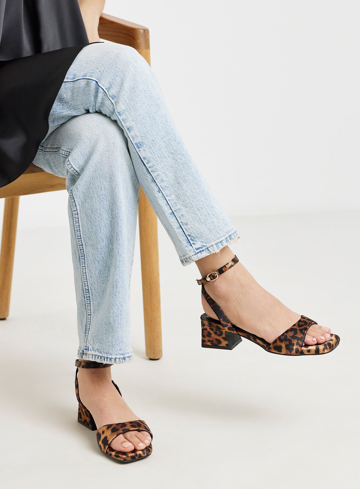 SIMPLY BE Barely There Low Block Heel Wide Fit 