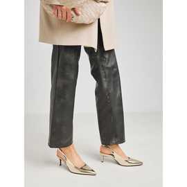 SIMPLY BE Gold Pointy Toe Slingback Wide Fit