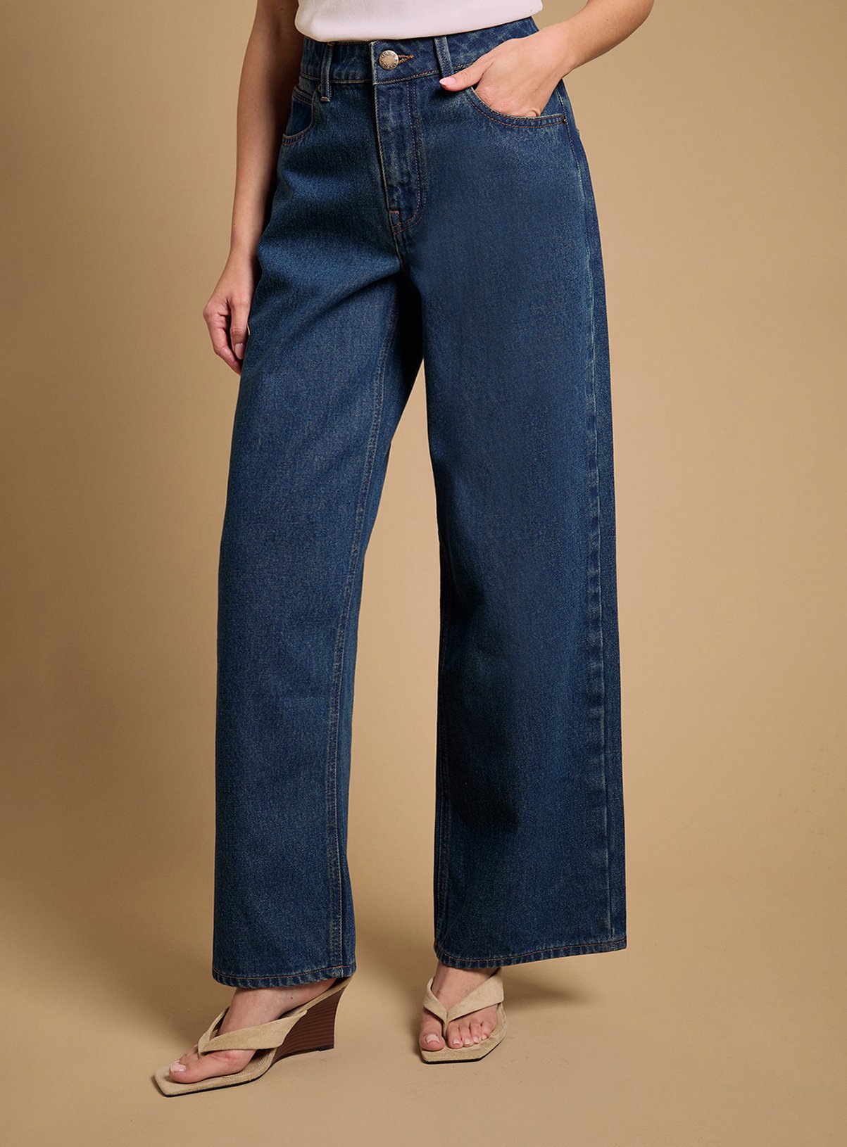 OASIS Straight Leg Western Look Jeans 