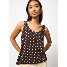 Navy Polka Dot Print Relaxed Fit Vest
