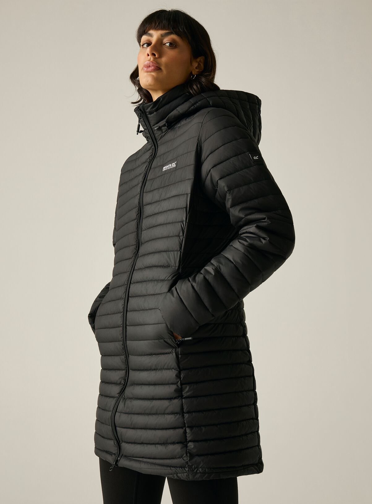 REGATTA Selenar Water Repellent Longline Jacket Black 