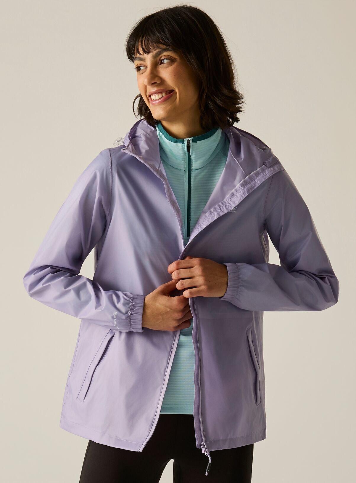 REGATTA Womens Waterproof Pack It Jacket III Purple 