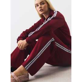 Wide Leg Tricot Piping Joggers