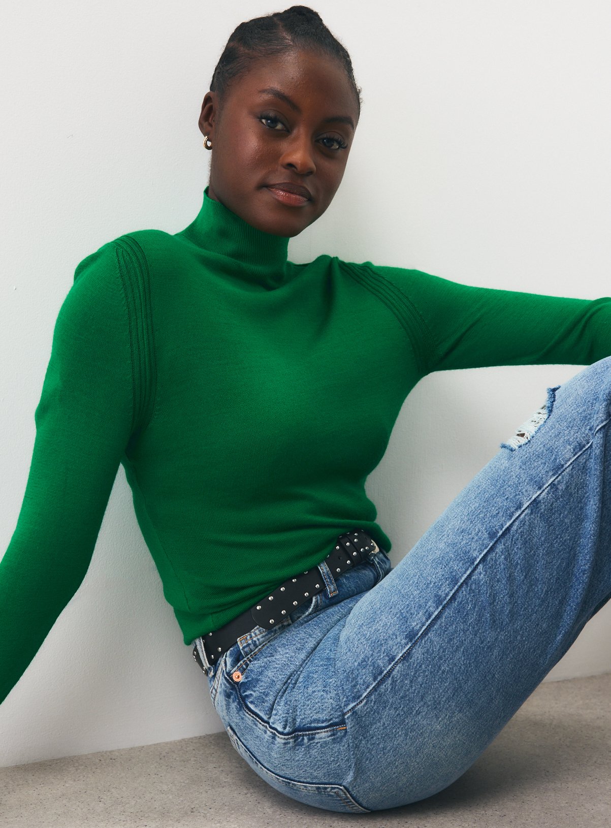 Super Fine Knit Roll Neck Jumper 