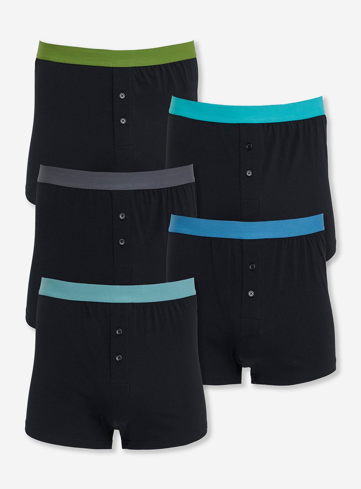 JACAMO 5 Pack Contrast Waist Loose Boxers 