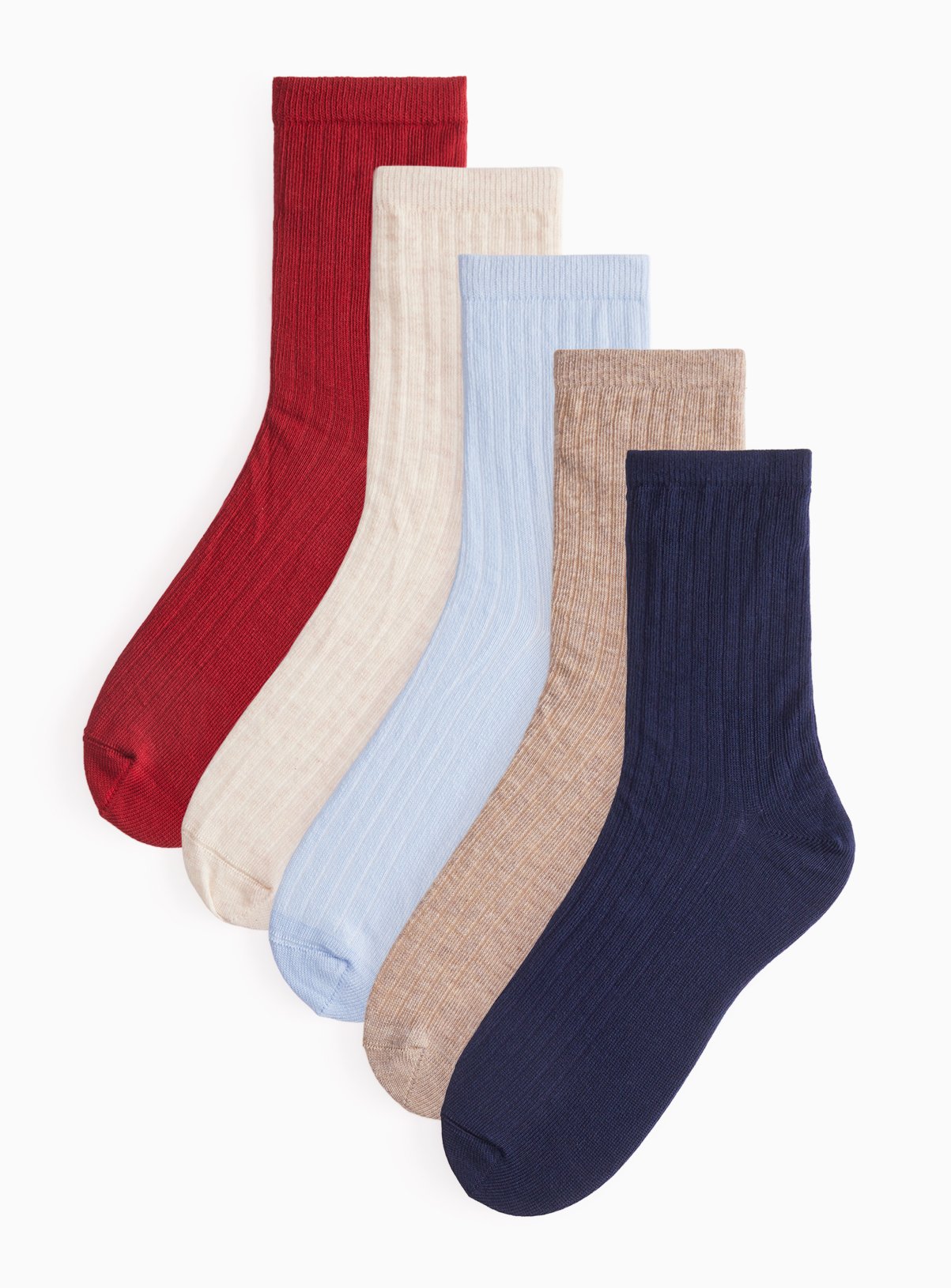Ribbed Ankle Socks 5 Pack 